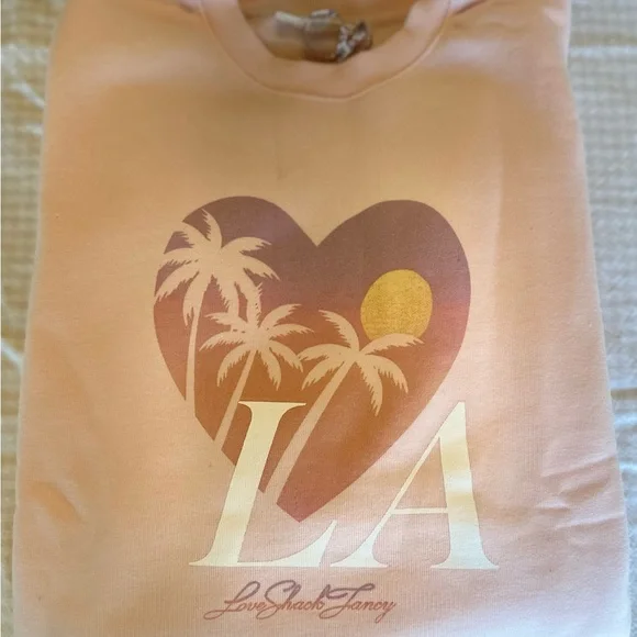 NWT LoveShackFancy Blush Pink Sweatshirt - Picture 9 of 10